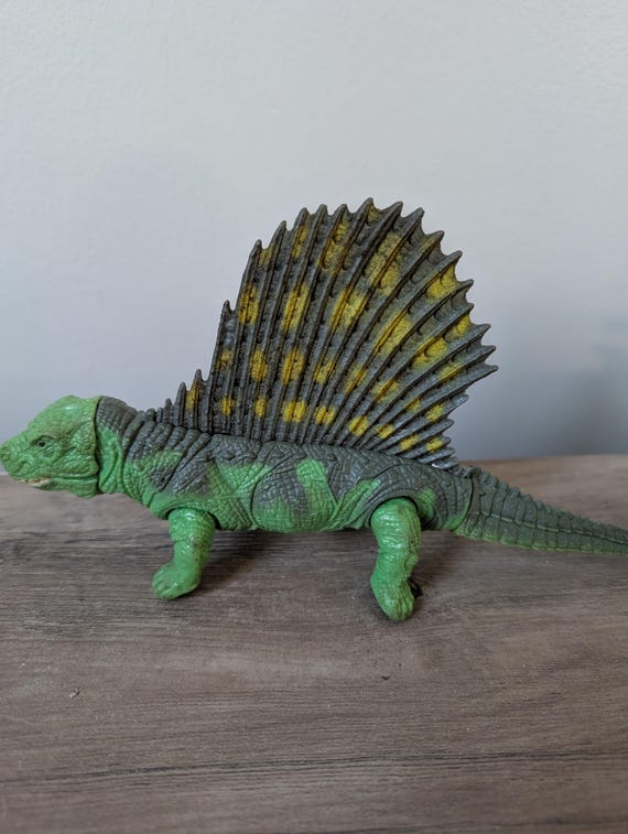 Vintage Jurassic Park by Kennertoy Dinosaur Dimetrodon Green Sail