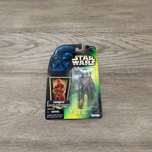 Chewbacca with bowcaster and heavy blaster rifle, Vintage Star Wars Toys, Power of The Force StarWars 1990s Father's Day Gifts