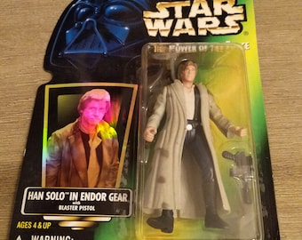 vintage Figurine articulée Endor Gear Han Solo, Kenner Star Wars, 1996
