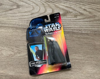 Star Wars Toys Jedi Knight Luke Skywalker with lightsaber and removable cloak : Vintage The Power of the Force