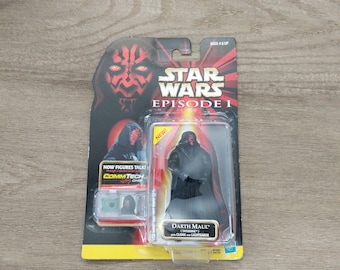 Vintage Star Wars Toys, Darth Maul Lightsaber (Tatooine) StarWars Episode 1 Toy, Action Figure Sith Lord with Cloak and Lightsaber Gift Idea