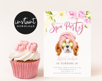 Spa Theme Birthday Party Invitation | Pamper Party | Kid's Birthday Invite | Instant Download | Template Invitation Card | S11