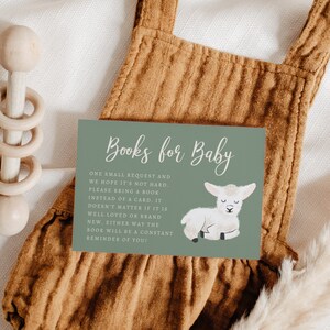 Lamm-Buch Wunschkarte | Lamm-Babyparty | Geschlechtsneutral | Sofortdownload | Bearbeitbare Vorlage L07