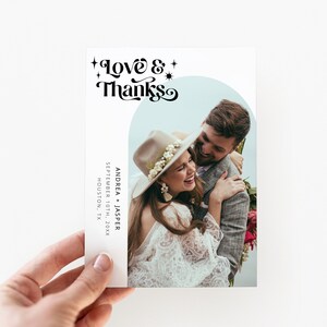 de remerciements pour mariage rétro | Arche bohème | Imprimable Merci | Modèle de remerciement | Téléchargement instantané
