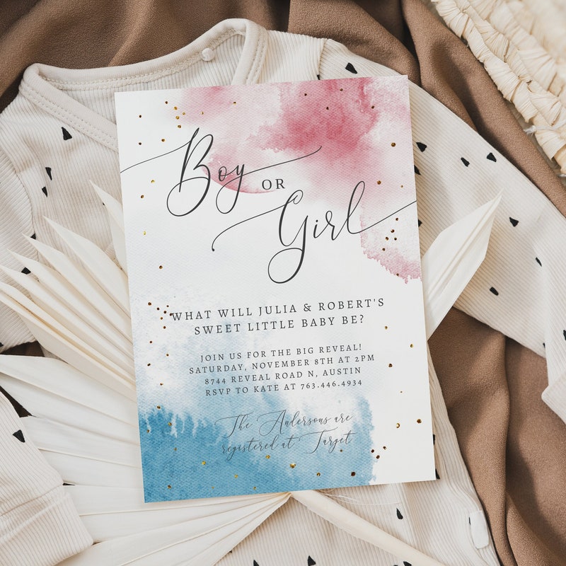 Gender Reveal Party Invitation Etsy