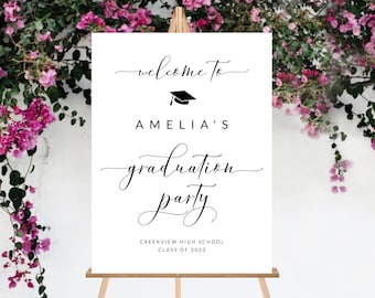 Graduation Party Welcome Sign | Grad Party Sign | Minimalist Sign | Instant Download 16X20, 18X24, 20X30