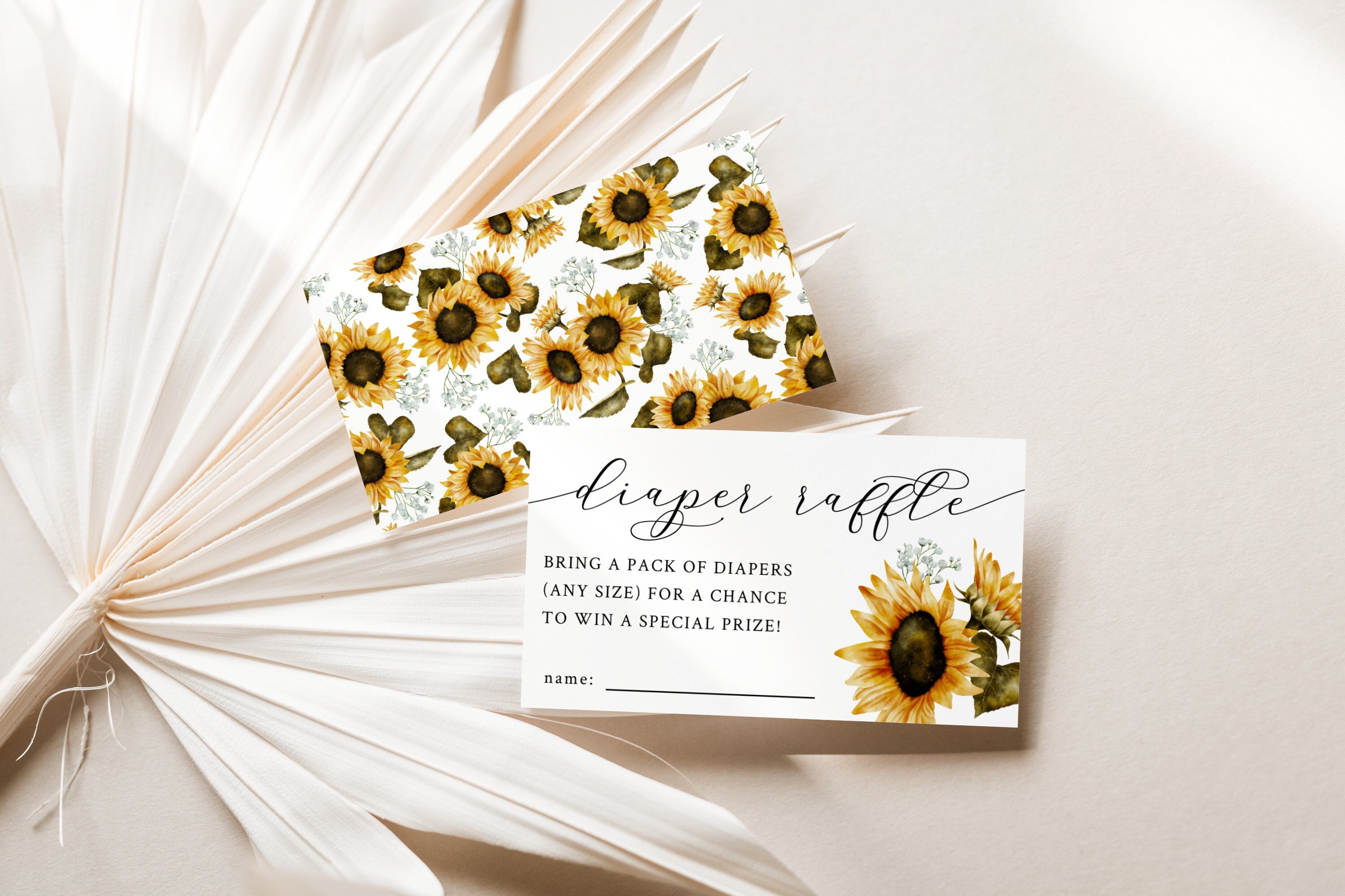 花柄おむつ抽選券 | ひまわりベビーシャワー | 素朴 | 夏 | すぐに