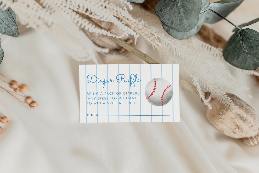 Baseball Diaper Raffle Ticket | Boy Baby Shower | Sports Baby Shower ...