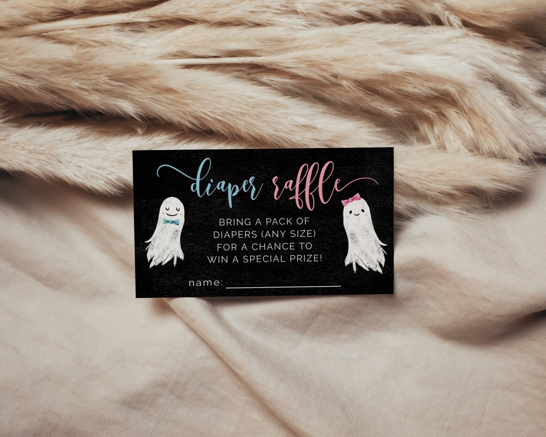 Gender Reveal Diaper Raffle Ticket Ghost Gender Reveal Party Boo-y or ...