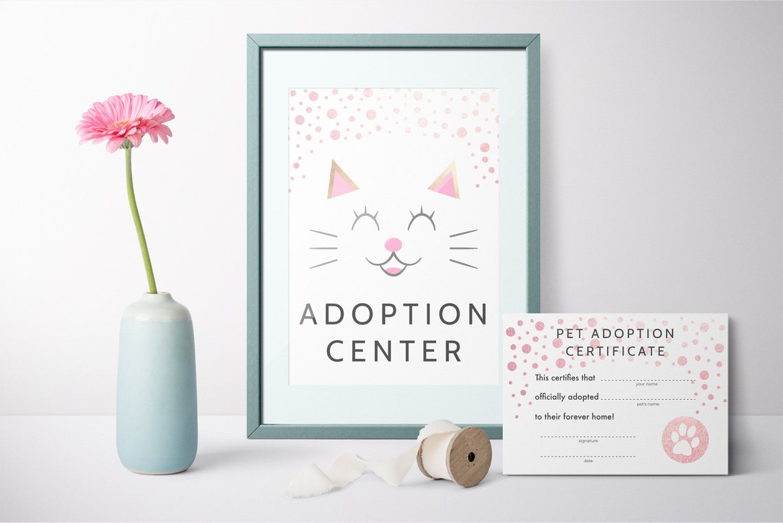 KItty Cat Theme Birthday Party Adoption Center Sign &amp; | Etsy