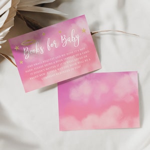 Printable Heaven Sent Theme Baby Shower Book Request, Instant Download ...