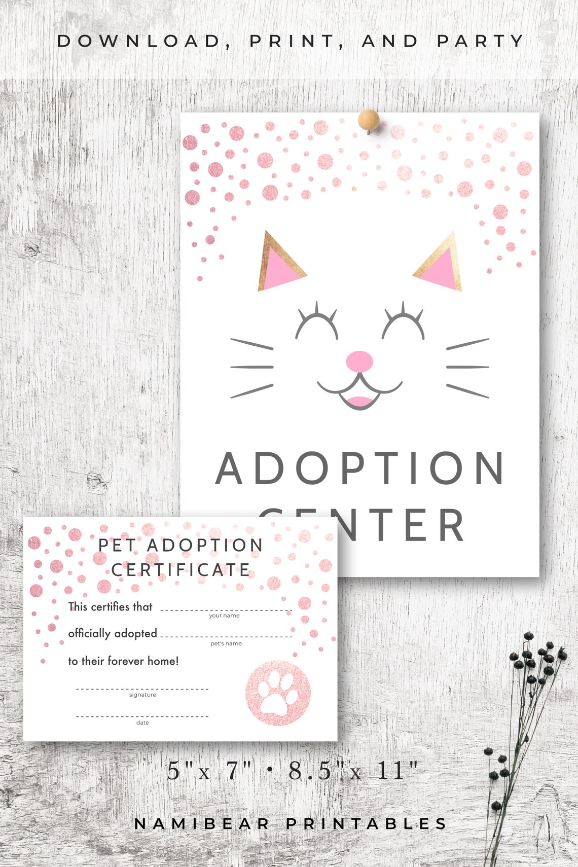 KItty Cat Theme Birthday Party Adoption Center Sign &amp; | Etsy