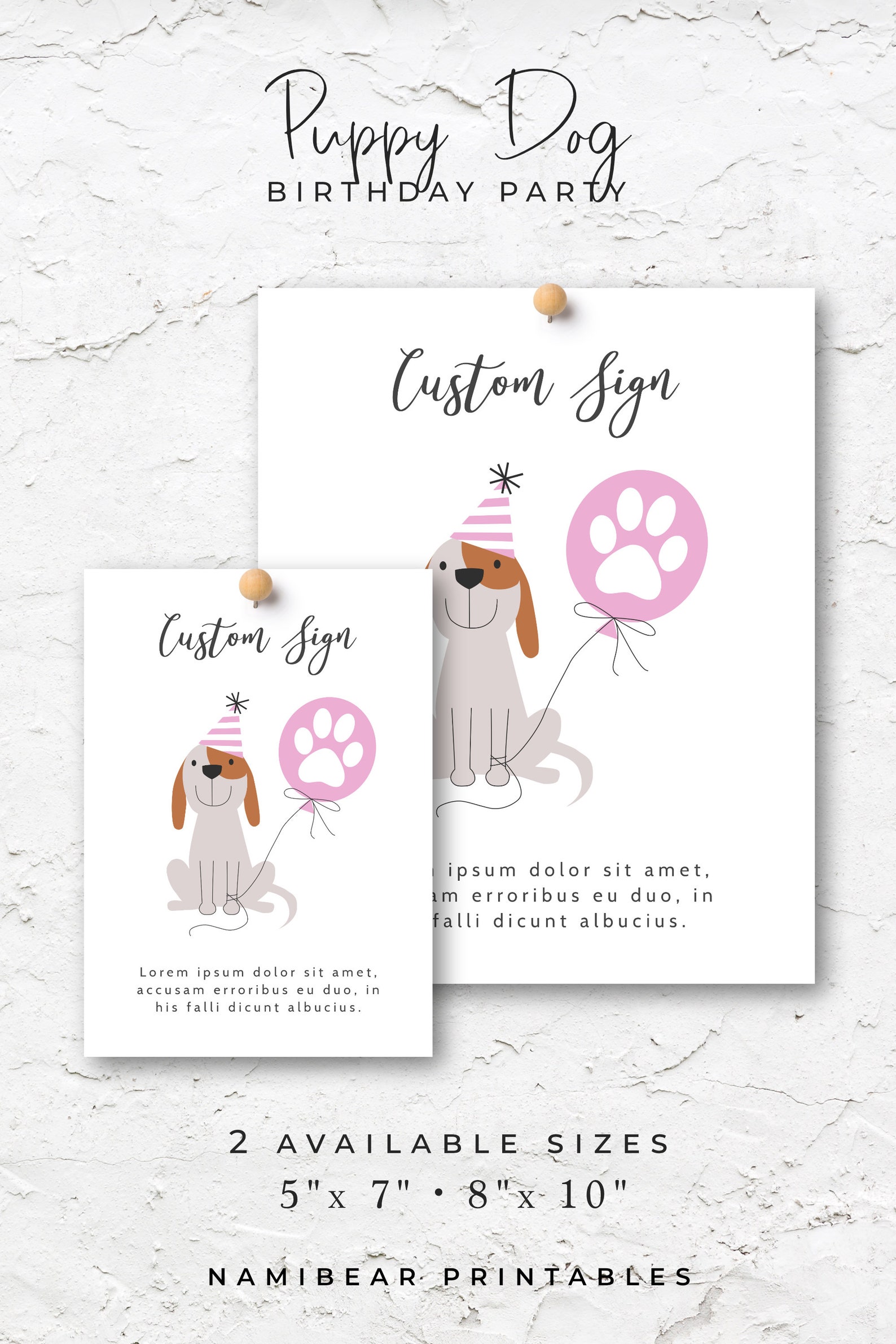 Printable Puppy Theme Birthday Party Custom Sign Instant - Etsy