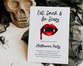 Halloween Party Invitation | Adult Halloween Invite | Eat Drink Be Scary | Instant Download | Editable Template