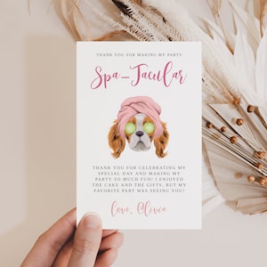 Spa Party Thank You Card | Pamper Birthday Party | Editable Template | Instant Download 4x6 Card S11