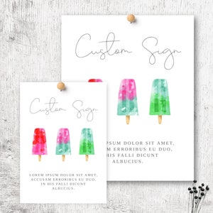 Printable Popsicle Theme Baby Shower Custom Sign | Instant Download ...