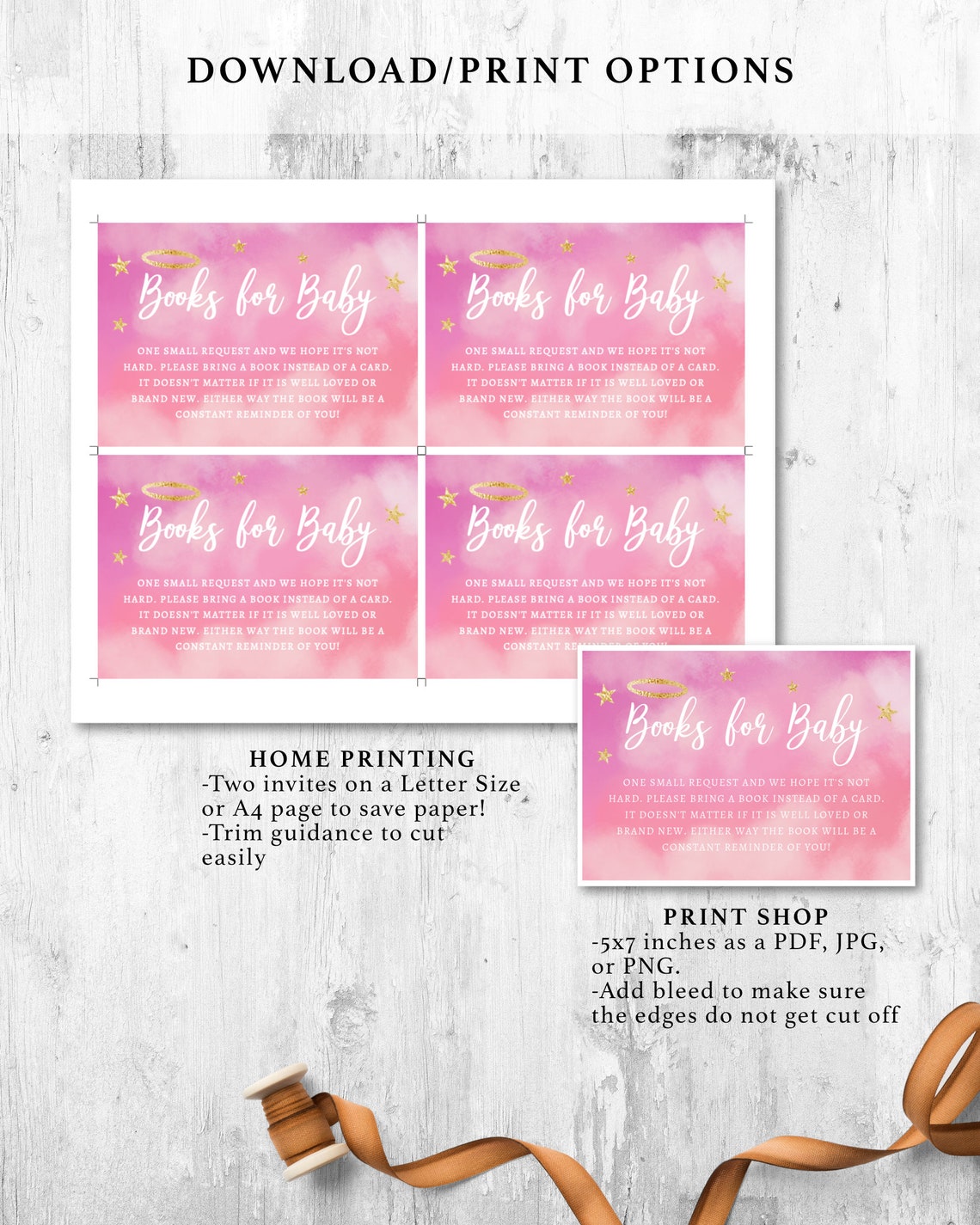 Printable Heaven Sent Theme Baby Shower Book Request Instant - Etsy