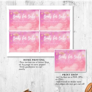 Printable Heaven Sent Theme Baby Shower Book Request, Instant Download ...