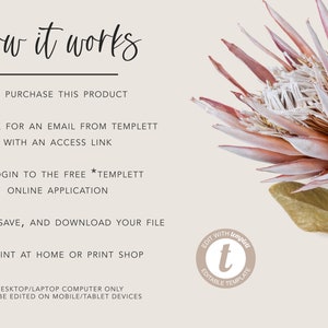 Pode incluir: Como funciona: Compre este produto, procure um e-mail do Templett com um link de acesso, fa&ccedil;a login na aplica&ccedil;&atilde;o online gratuita do Templett, edite, salve e fa&ccedil;a o download do seu ficheiro, imprima em casa ou numa loja de impress&atilde;o. *Apenas computador de secret&aacute;ria/port&aacute;til. N&atilde;o pode ser editado em dispositivos m&oacute;veis/tablets.