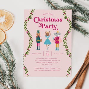 Convite para festa do quebra-nozes | Convite para festa de fim de ano | Festa de Natal | Download instantâneo | Cartão de modelo editável