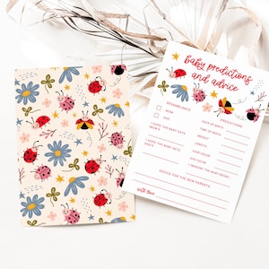 Baby shower coccinelle | Prédictions et conseils pour bébé | Baby Shower Lovebug | Jeu de baby shower L09