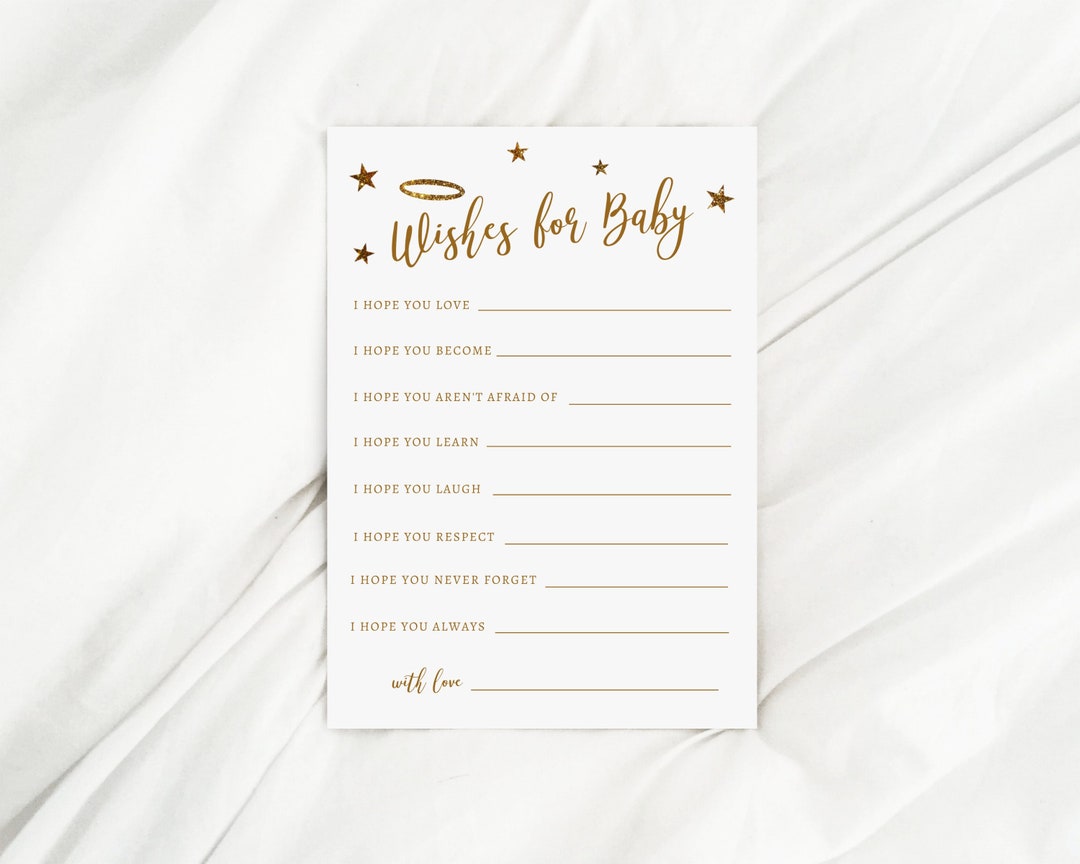 Instant Download Heaven Sent Theme Wishes for Baby | Baby Shower ...