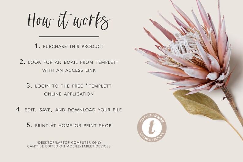 K&ouml;nnte beinhalten: So funktioniert es: Kaufen Sie dieses Produkt, suchen Sie nach einer E-Mail von Templett mit einem Zugangslink, melden Sie sich bei der kostenlosen Templett-Online-Anwendung an, bearbeiten, speichern und laden Sie Ihre Datei herunter, drucken Sie sie zu Hause oder in einem Druckereibetrieb. *Nur Desktop-/Laptop-Computer. Kann nicht auf Mobilger&auml;ten/Tablets bearbeitet werden.