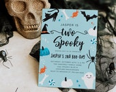 Halloween Birthday Invitation | Two Spooky Invite | Halloween Party | Boy 2nd Birthday | Editable Template H03