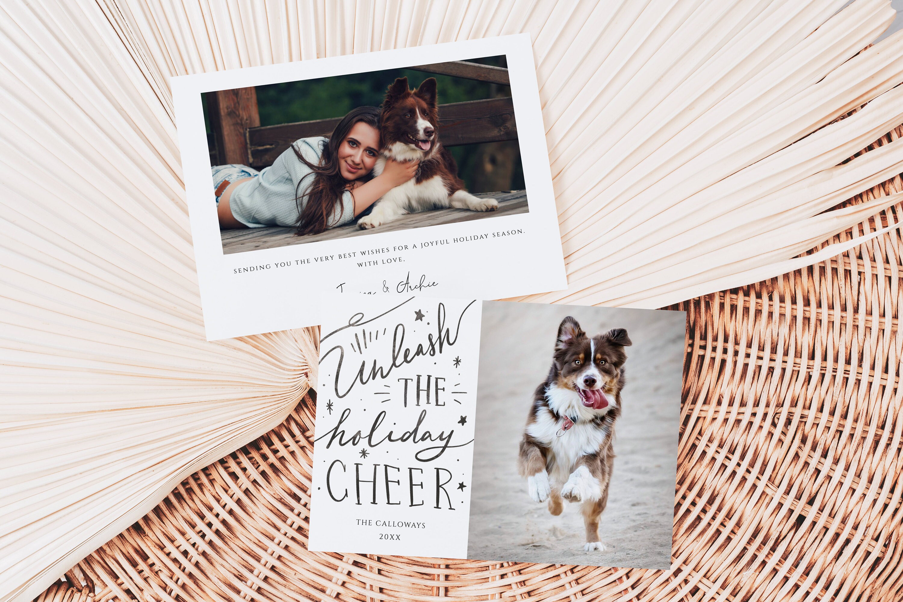 Dog Photo Christmas Card | Unleash the Holiday Cheer | Editable ...
