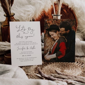Invitación de boda "Intentemos esto de nuevo" / Cambio de planes / Anuncio de boda pospuesta / Guarde nuestra nueva fecha / Descarga instantánea