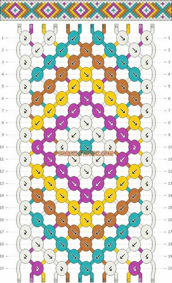 Colour Friendship Bracelet Pattern Friendship Bracelet (pattern #2407)