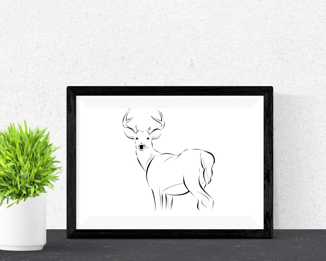 Deer Animal Wall Art Wild Animal Print Jungle Print Animal Etsy