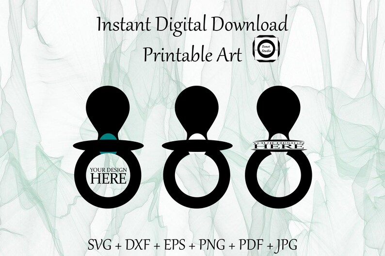 Download Baby Pacifier SVG Pacifier Monogram Pacifier Silhouette | Etsy