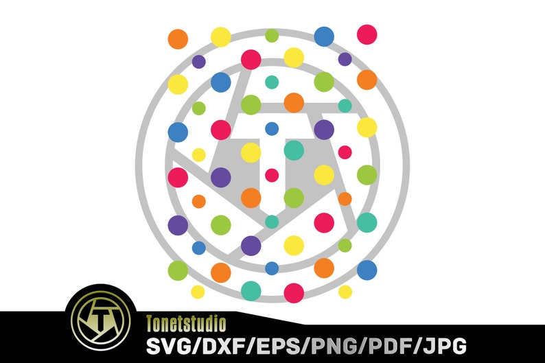 Puede incluir: Un c&iacute;rculo gris con un dise&ntilde;o geom&eacute;trico en el centro. El c&iacute;rculo est&aacute; rodeado por un anillo de puntos de colores en rojo, naranja, amarillo, verde, azul y morado.