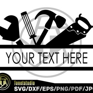 Tools Split Monogram Svg, Monogram Svg, Hand Tool set,Repair SVG,Builder Svg, Contractor Svg, Repairman Svg, Carpenter Svg, Builder Clipart