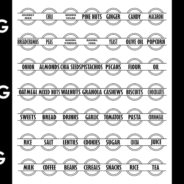 50 Pantry Labels svg,Condiments labels svg,Canister Labels Svg,Kitchen Labels ,Pantry SVG,Jar Labels,Food Svg,Farmhouse Style svg,Words svg