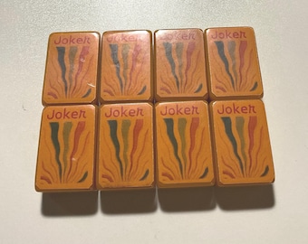 Vintage Royal Perching Pheasant- Bakelite - Set Of 8 Joker Stickered Tiles