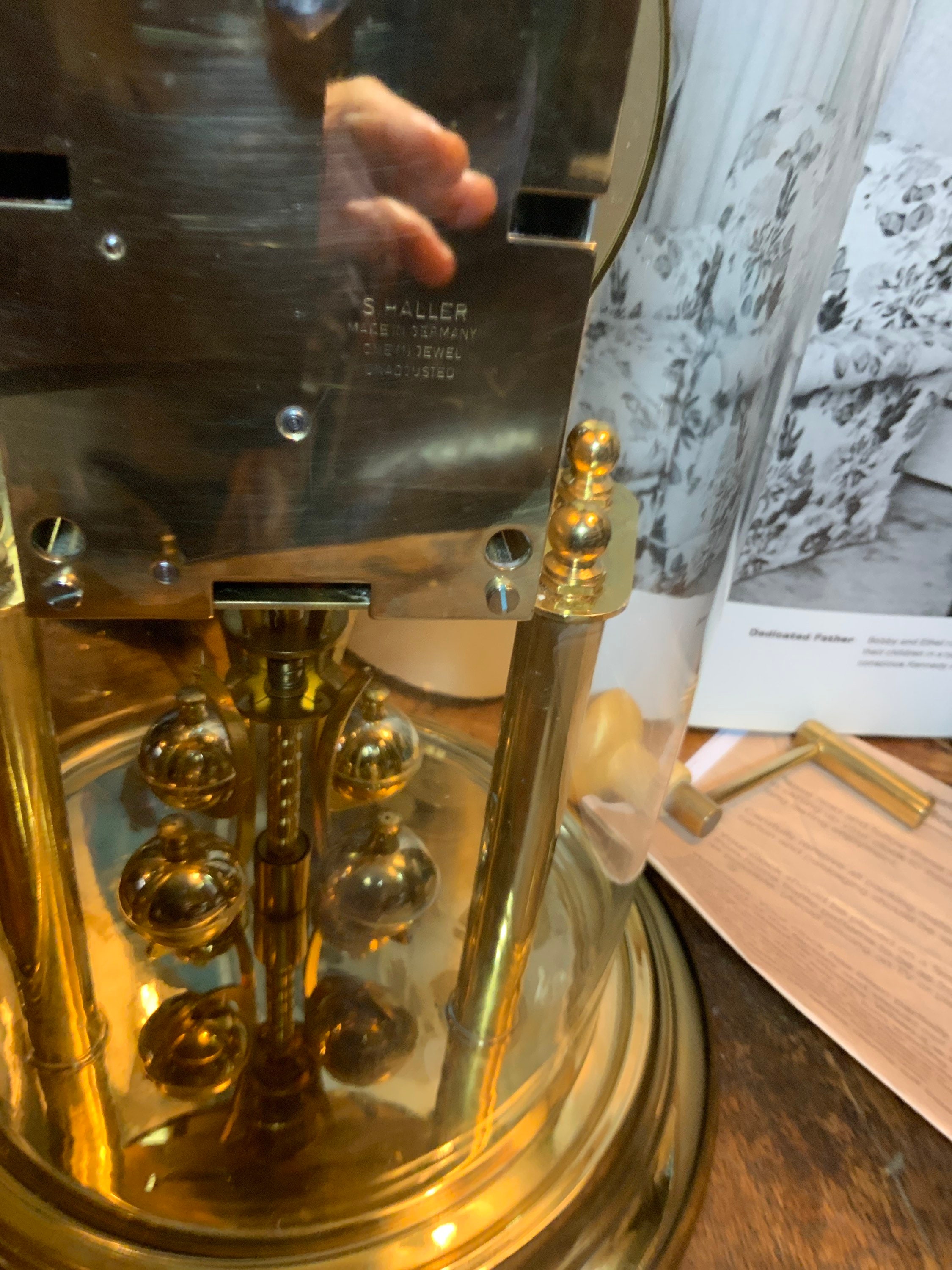 VTG E49 Elgin S Haller One (1) Jewel Unadjusted 400 Day Anniversary Clock W/ Skeleton Torsion