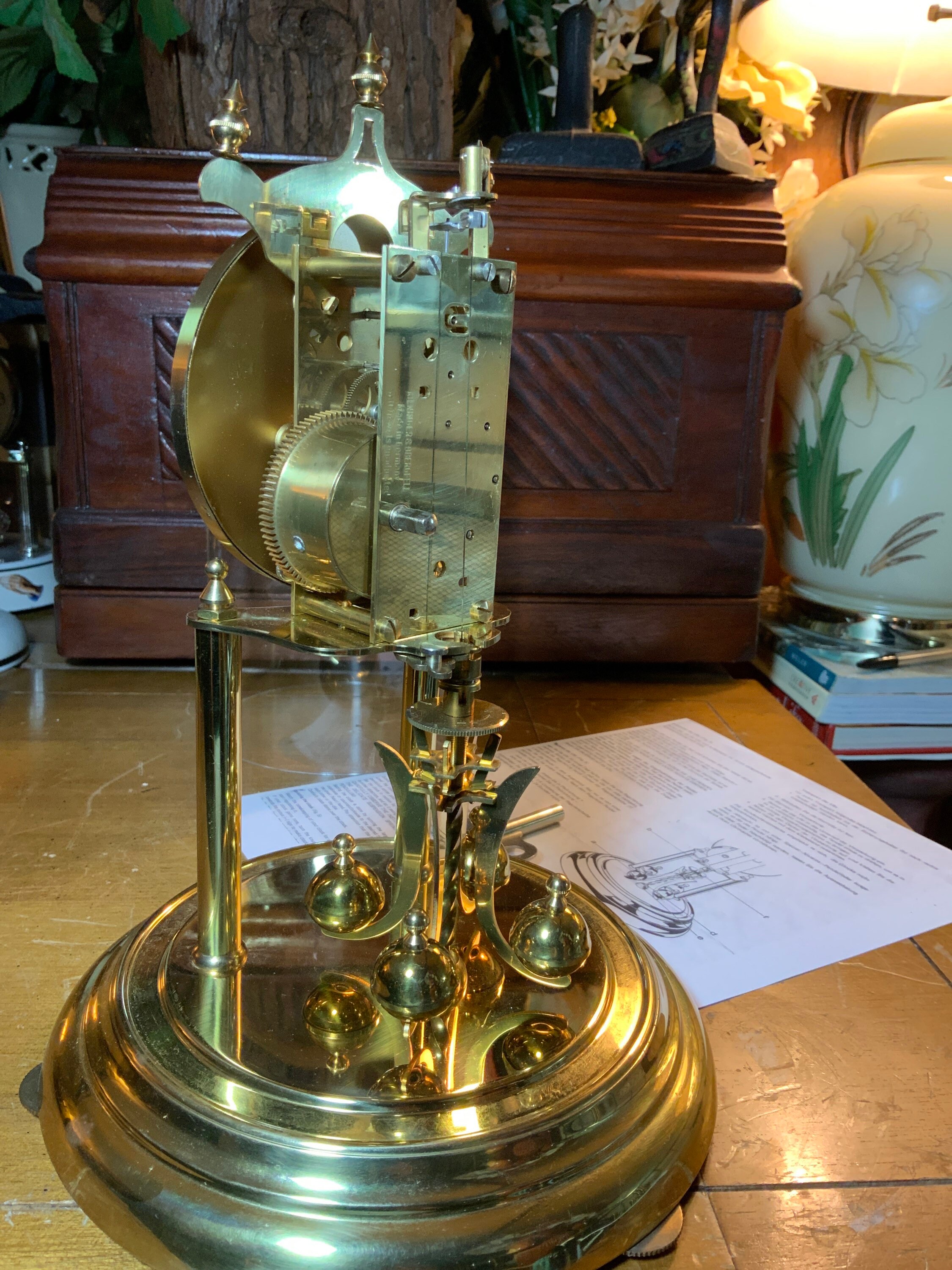 Vintage Kundo 400 Day Anniversary Clock Germany Plastic Dome K&O Trade