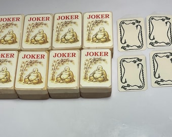 Vintage Mahjong Joker Stickered Tiles-Set Of 8 & 4 Soap Stickers