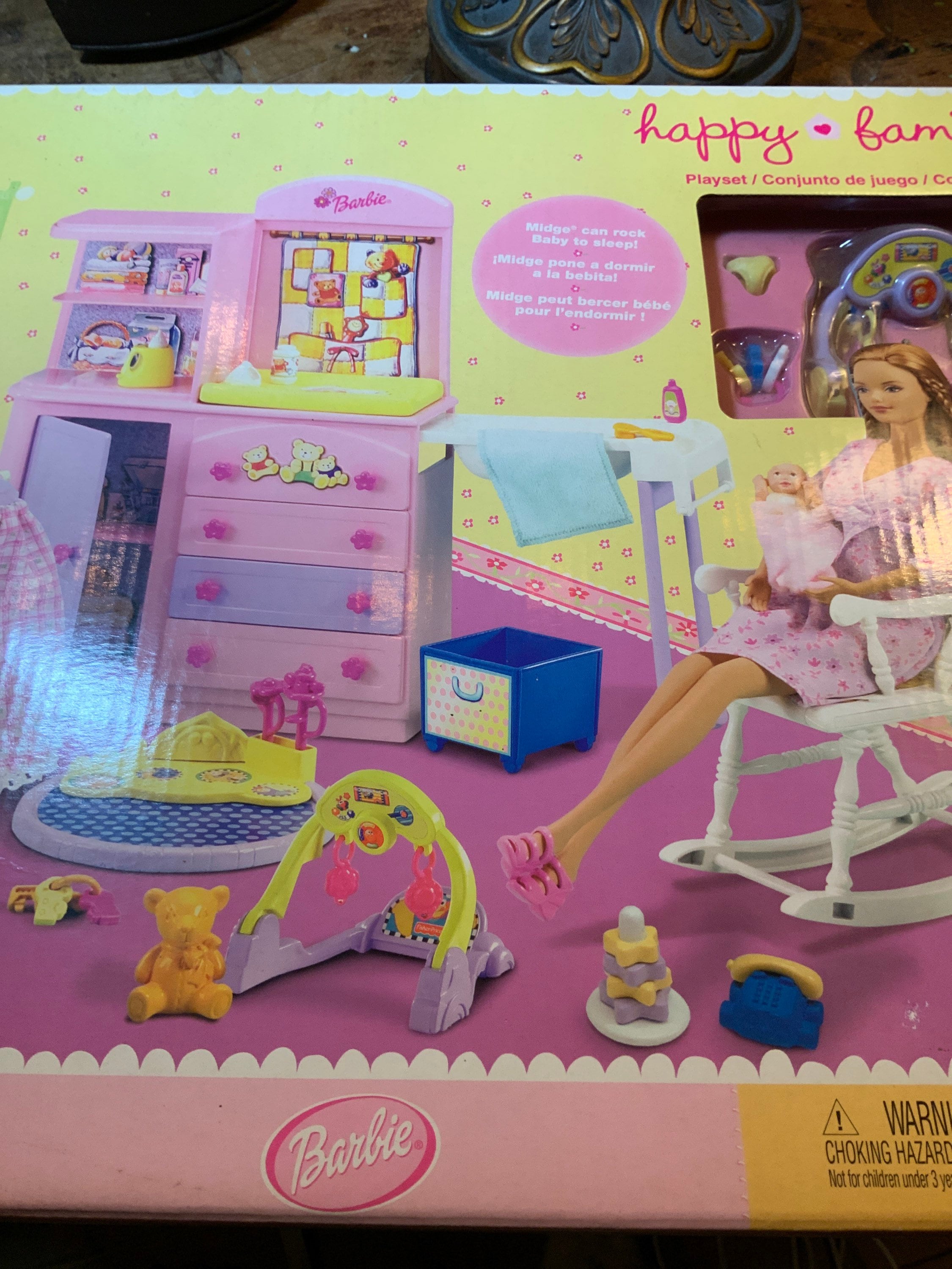 VTG Happy Family Barbie Nursery Playset 2002 Mattel 47864 Mint in