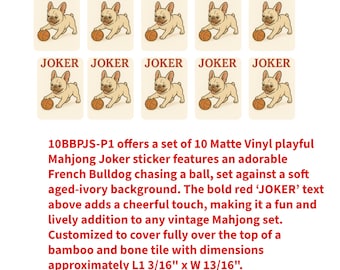 Mahjong Joker Stickers – Custom for Bamboo & Bone Tiles - All About Whimsical Farm Friends