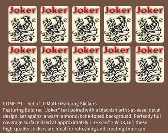 Vinyl Removable Joker Stickers with Available Options-Set Of 10 Matte  Or Glossy Finish