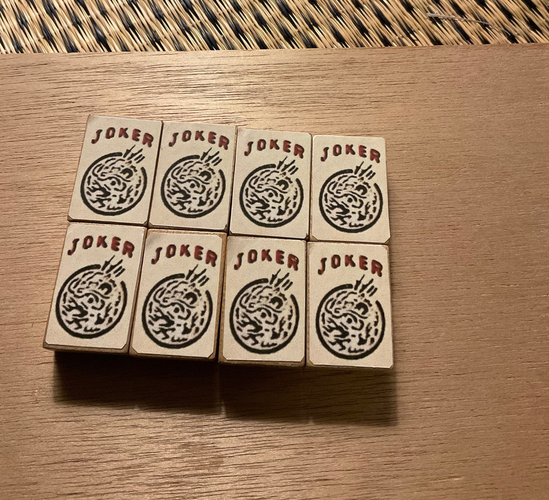 Vintage Joker Stickered Tiles for Parker Brothers Mah-jongg Game Wooden ...