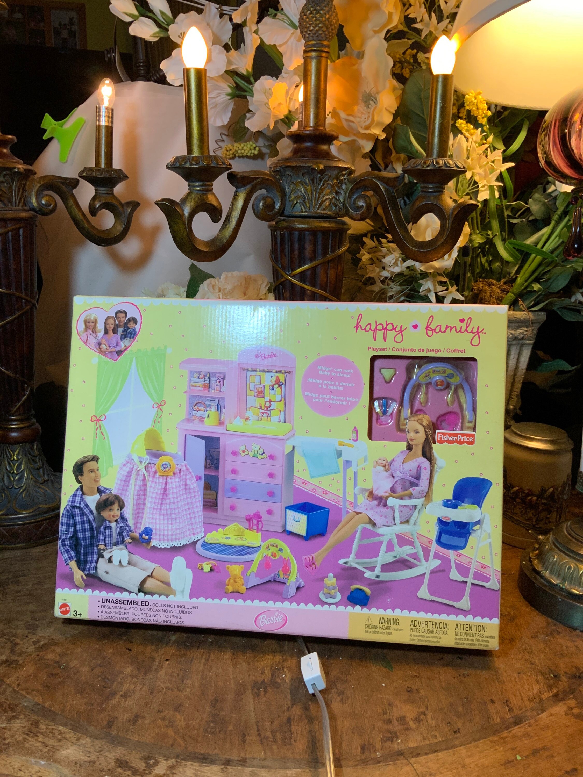 VTG Happy Family Barbie Nursery Playset 2002 Mattel 47864 Mint in