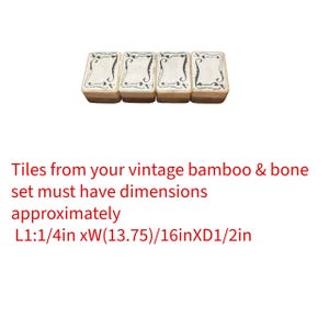 4 Mahjong Soap Stickered Dark  Golden Oak Bamboo & Thick Bone Tiles – Vintage Style