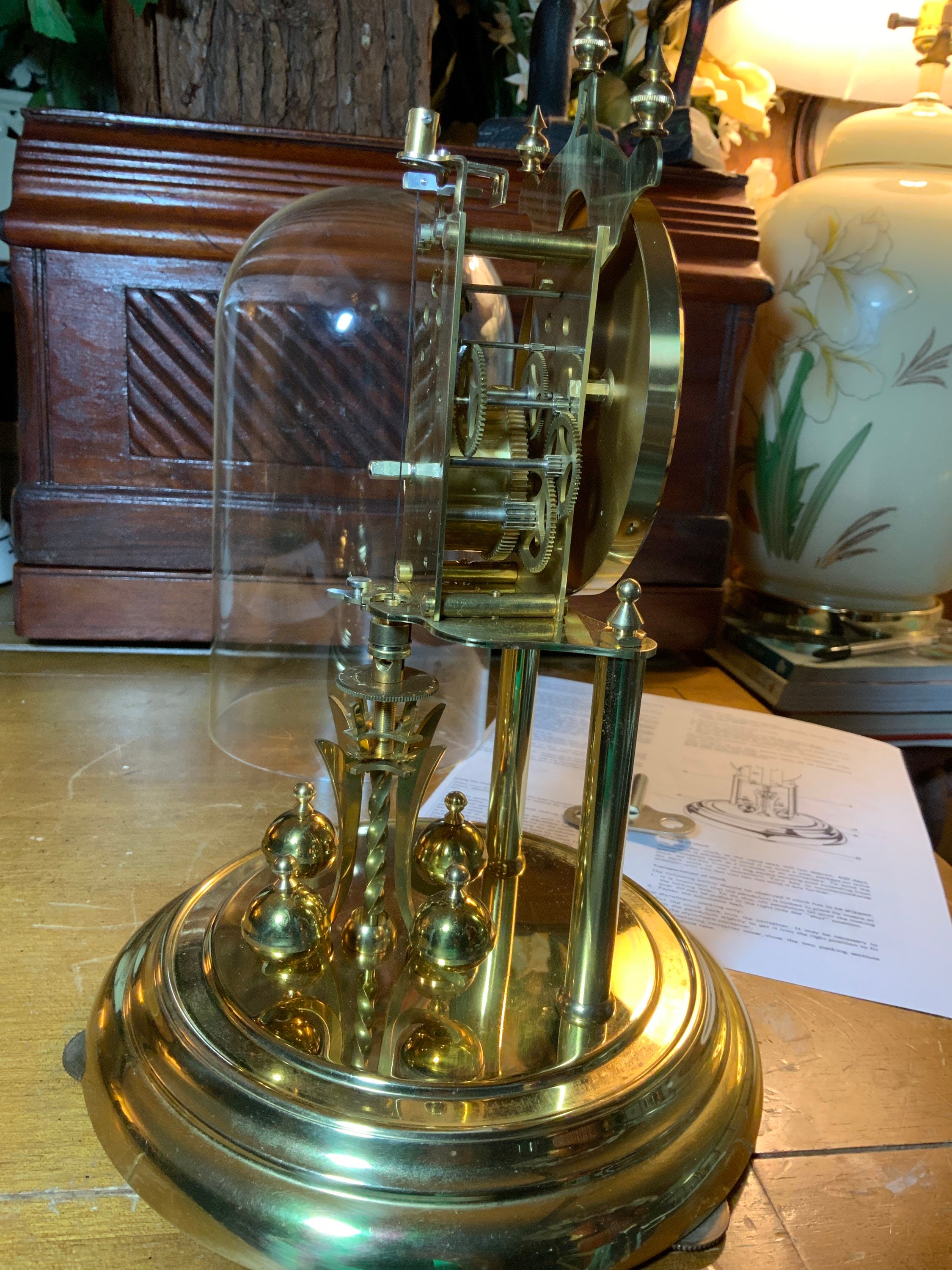 Vintage Kundo 400 Day Anniversary Clock Germany Plastic Dome K&O Trade