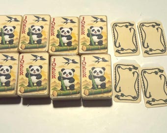 Mejora de fichas de Mahjong vintage: 8 fichas con pegatinas de Joker de bambú y hueso, y 4 pegatinas de jabón.