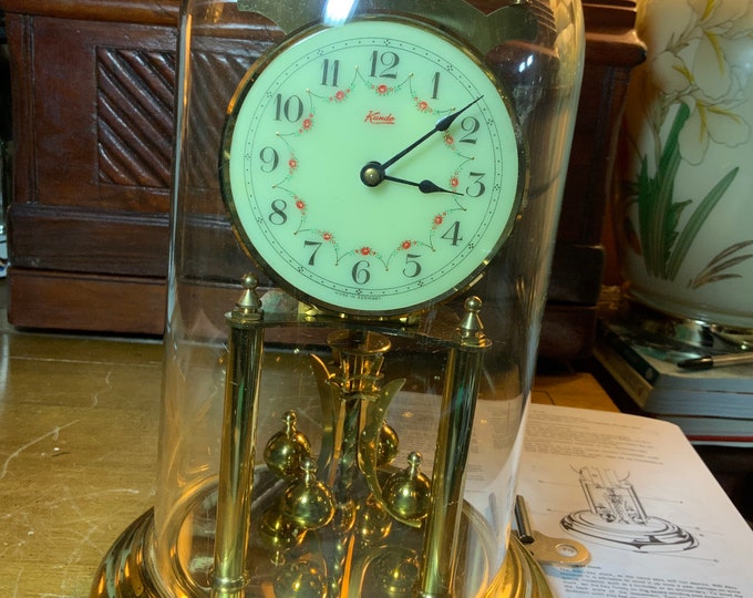 Vintage Kundo 400 Day Anniversary Clock Germany Plastic Dome K&O Trade