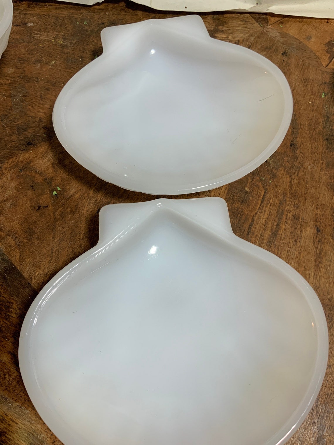 VTG 5 Glasbake USA Clam Shell Dishes White Custard Milk Glass Etsy